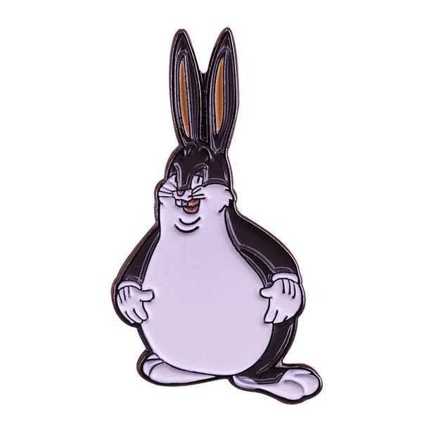 

big chungus soft enamel pin fat bugs bunny internet meme popular gift, Blue