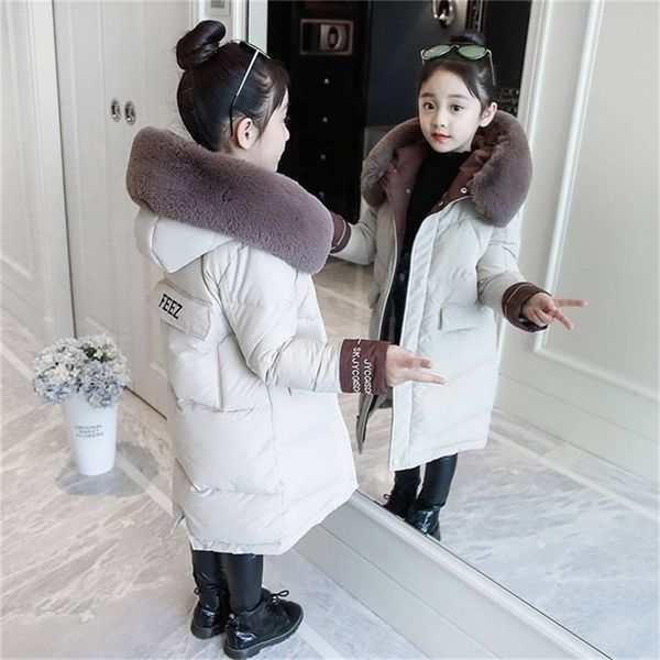 

down coat children winter down cotton jacket fashion girl clothing kids clothes thicken warm parka hooded snowsuit outerwear coat 220919, Blue;gray