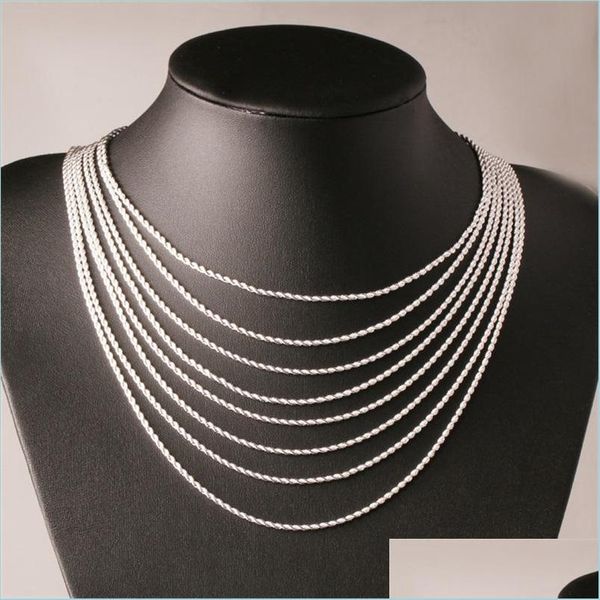 

chains 925 sterling sier plated three rooms and one chain necklace size 16-24 inch sc13 lobster clasps smooth chains jewelry c3 drop dhekr, Silver