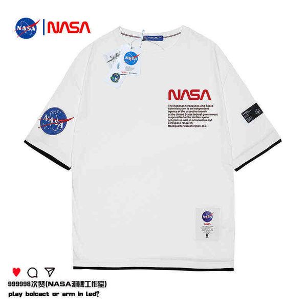 

men's t-shirts short sleeved men's summer fashion brand loose casual half sleeve trend youth embroidery cotton, White;black
