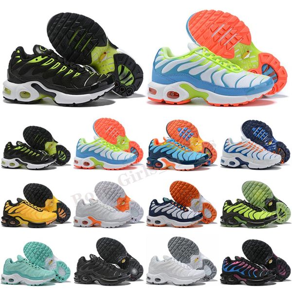 

tn 2021 kids running shoes tn enfant breathable soft sports chaussures boys girls tns plus sneakers youth requin trainers size28-35263g, Black