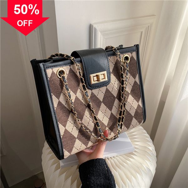 

designer evening bag new shoulder mini hand checkerboard large women's 2022 trend simple style msenger