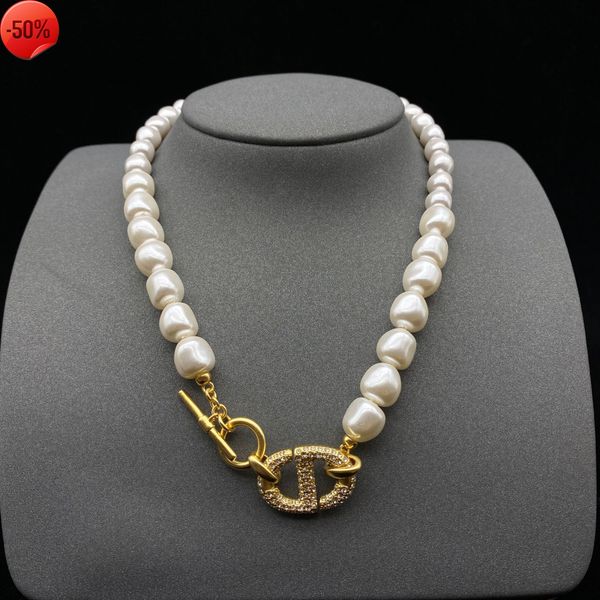 

50% off factory clearance sale designer new brand jewelry necklace charm dijia/dijia inlaid letter nose women's classic, Silver