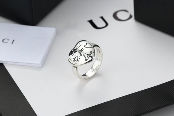 

2022 new women band rings high sale fashion brand vintage ring engraving couples wedding jewelry gift love ring, Silver