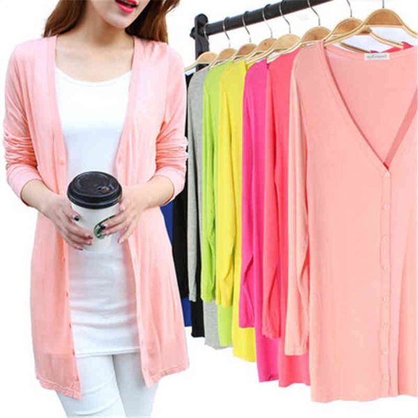 

women's sweaters 2022 women midi long vest summer autumn thin silk knitted vests female casual loose sweater jacket candy color j22091, White;black