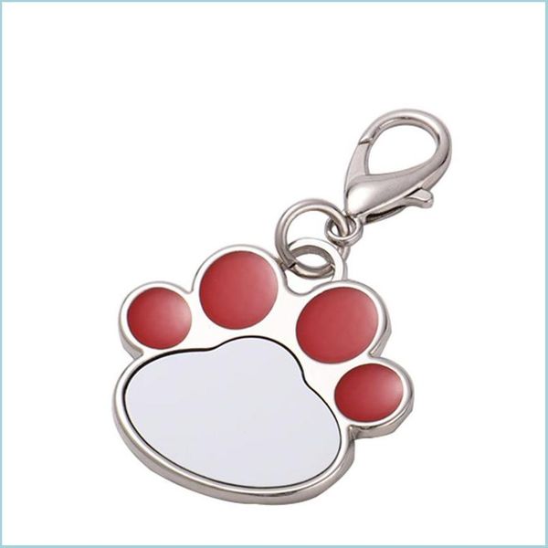 

keychains sublimation blank keychain pendant creative cat paw shape keychains heat transfer key chain diy pet keyring c3 drop deliver dhely, Silver