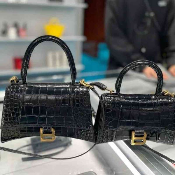 

designer balencigas bag alligator hourglass bag 2022 new leather b-shaped single shoulder crossbody hand versatile