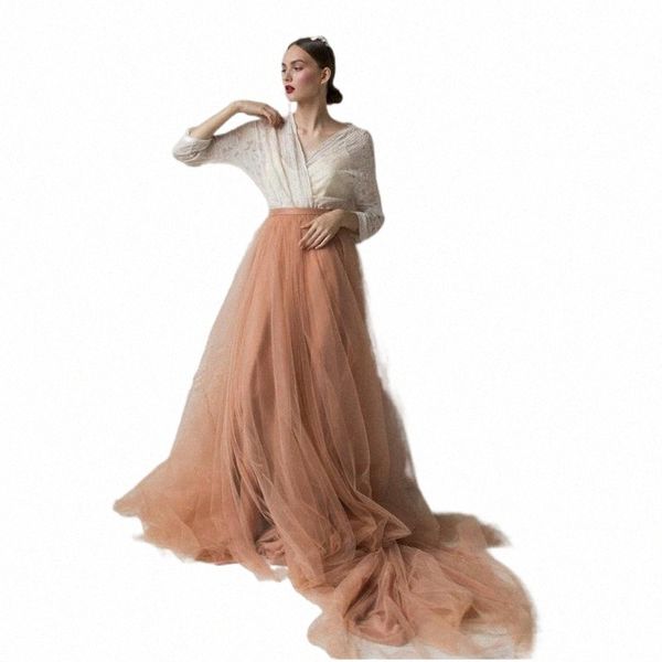 

skirts elegant dark copper a-line bridal tulle with train floor length wedding party gust skirt women mesh p0bm#, Black