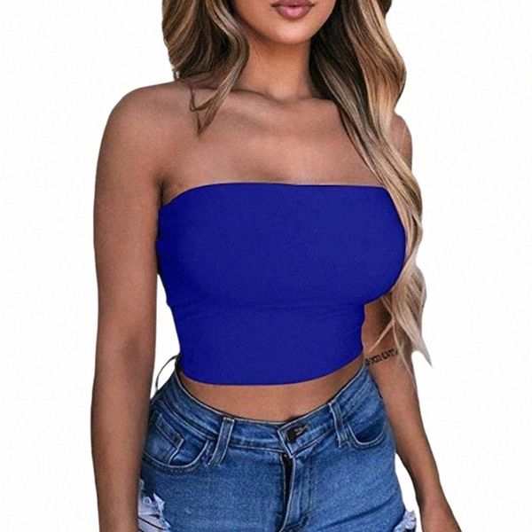 

women's tanks & camis ly blouse strapless bandeau crop shirt off shoulder elastic tube bra women m8lx#, White