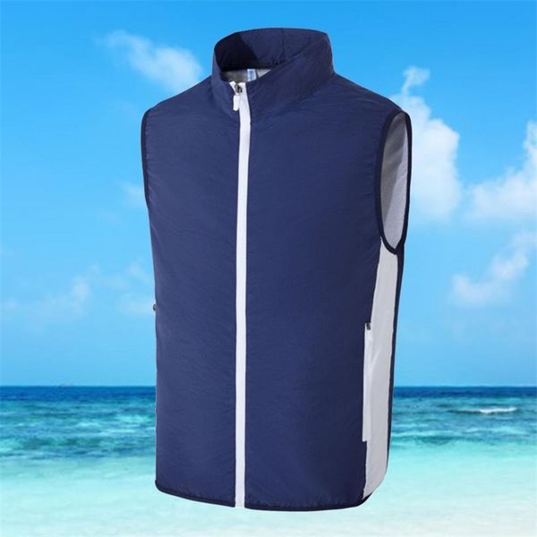 

men's vests usb charging air conditioning vest men summer waistcoat outdoor fan cooling vest men waistcoat chaleco hombre 220920, Black;white