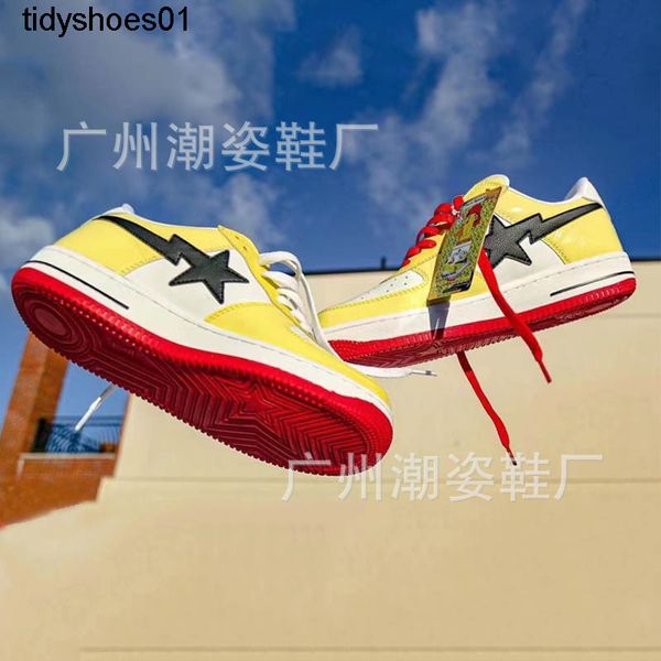 

star co branded baokemeng magic baby bikachu color apes matching board shoes custom version leisure skateboarding shoes, Black