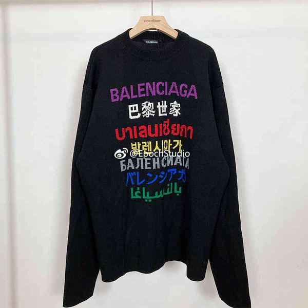 

designer sweater men women senior classic leisure new multi language letter color luxury sweater fashion style, White;black