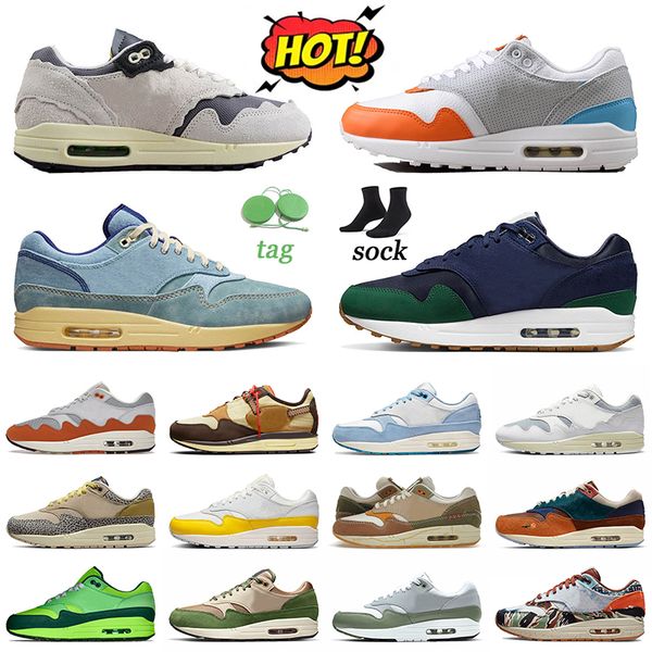 

big size 36-47 max 1 87 running shoes sports dark russet safari cobblestone tour yellow airmx1 kasina 1s 87s dirty denim obsidian sneakers w, White;red