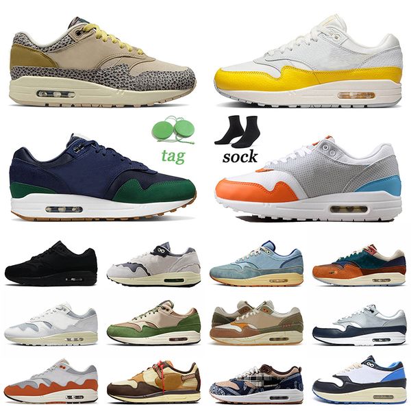 

2022 max 1 87 ale running shoes travis women trainers tour yellow safari cobblestone airmx1 runners patta dirty denim kasina monarch men spo