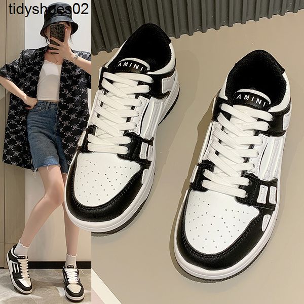 

2022 summer new amirs bone shoes black and white low women's board shoes