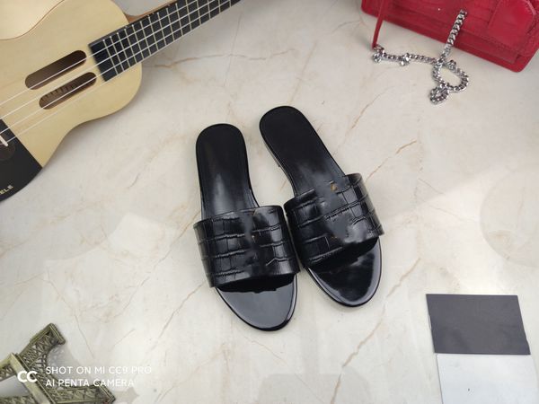 

women designer slipper slides sandal summer sandals shoes men classic brand beach slides casual 0719, Black