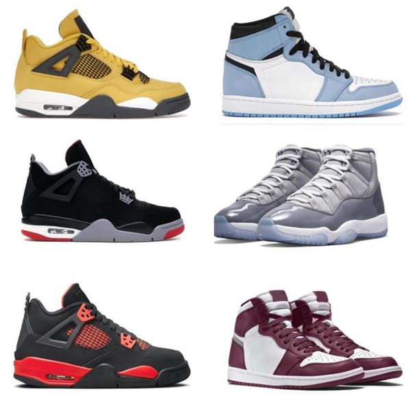 

kids big boy sneakers designer 1s high outdoor basketball shoes bordeaux dark mocha unc university blue 4 4s cat pure money bred 11 11s233k, Black