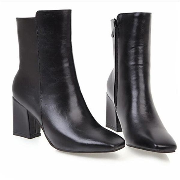 

women boots high heel boots designer leather martin ankle fashion non-slip warm luxury comfortable, Black