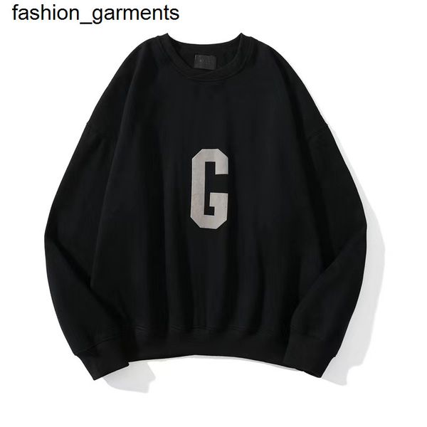

loose sweatshirts essential brand bear season high street letter plush round neck long sleeve sweater men's and women's jacket, Black