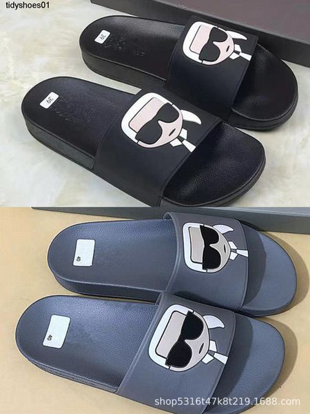 

myanmar cambodia vietnam beach sandals 2022 spring new fashion outwear cartoon large slide, Black