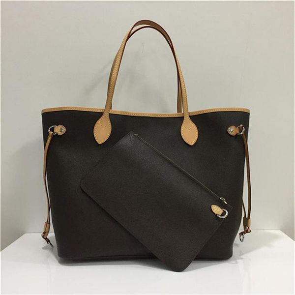 

luxurys designer handbag lady genuine leather bag with letters fashion bagss ladies brown handbags leathers clutch tote purses and216z