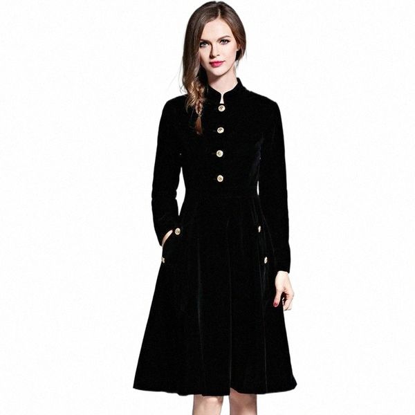 

casual dresses black vintage dress women elegant slim long sleeved velvet party ol office wear 2022 autumn winter robe vestidos c0op#, Black;gray