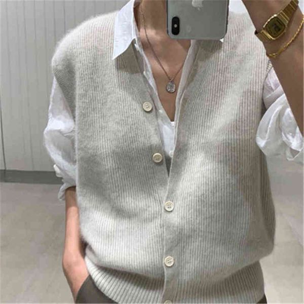 

women's sweaters autumn knitted sweater vest women stretchy simple basic daily vhals solid open stitch female korean fasdhion clothing, White;black