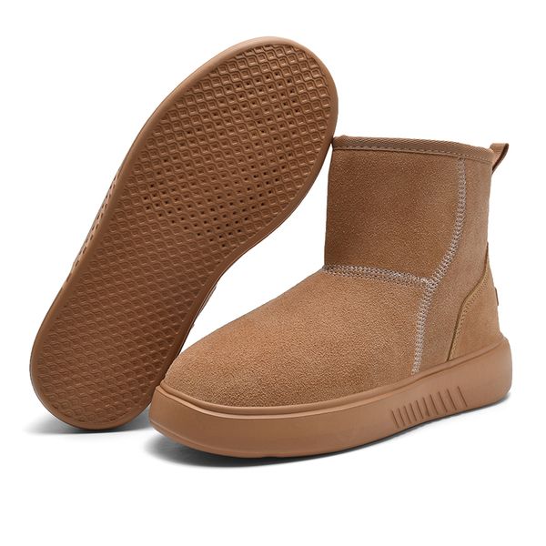 

cotton boots in winter 2022 light brown light breathable warm plush anti-skid wear-resistant firm soft bottom waterproof easy to wear women, Black