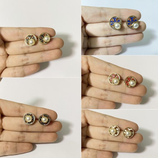 

classic round studs oil drop crosses earrings in different colors, Golden;silver