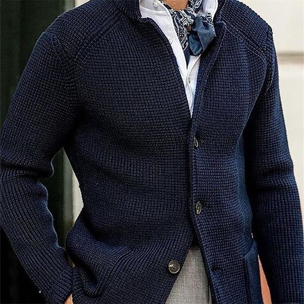 

men's sweaters men's sweater autumn and winter models solid color standup collar cardigan men's knitted jacket 220919, White;black