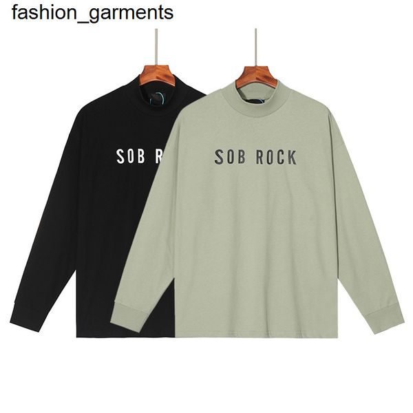 

men's hoodies sweatshirts chaopai singers co named sob rock small high neck high street long sleeve t-shirts essential men and women, Black