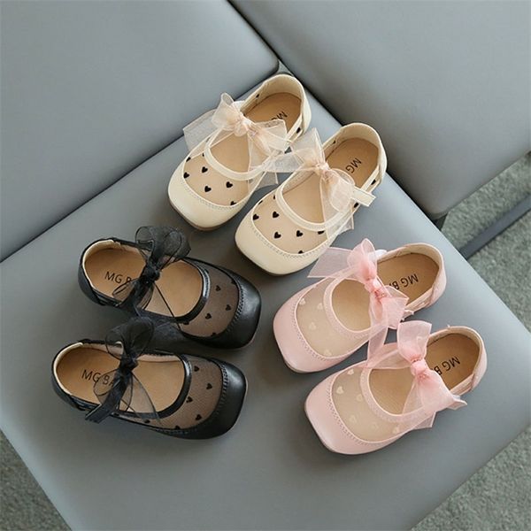

sneakers girls leather shoes baby kids fashion princess party wedding performance soft bottom solid color student spring summer 220920, Black;red