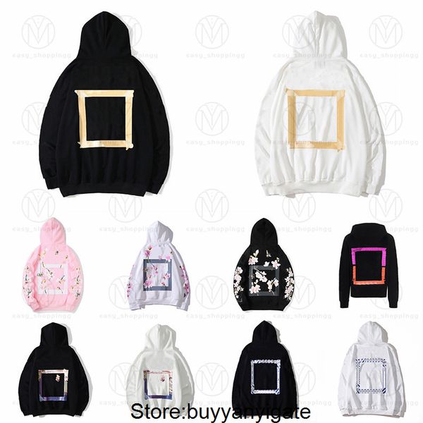 

hoodies mens womens fashion streetwears man s pullover winter sweatshirts loose hooded offs designers clothing street print 1seb, Black