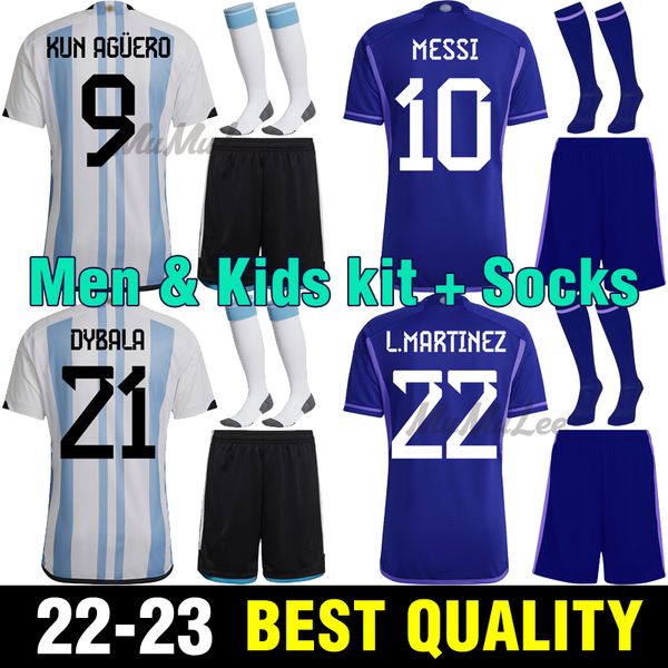 

2022 2023 argentina soccer jersey di maria football shirt 22 23 dybala lo celso maradona men kids kit home away uniforms, Black