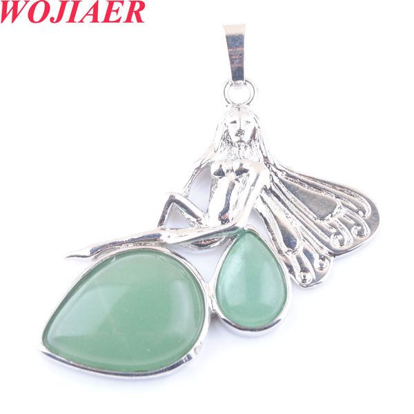 

natural angel healing crystal pendant lapis water drop stone tigers eye women jewelry necklace accessories bo925, Silver