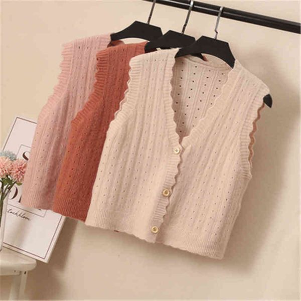 

women's sweaters korean women sweater vest single breasted short lace sweaters vhals sweet girl denten spring new knitting sleeveless, White;black