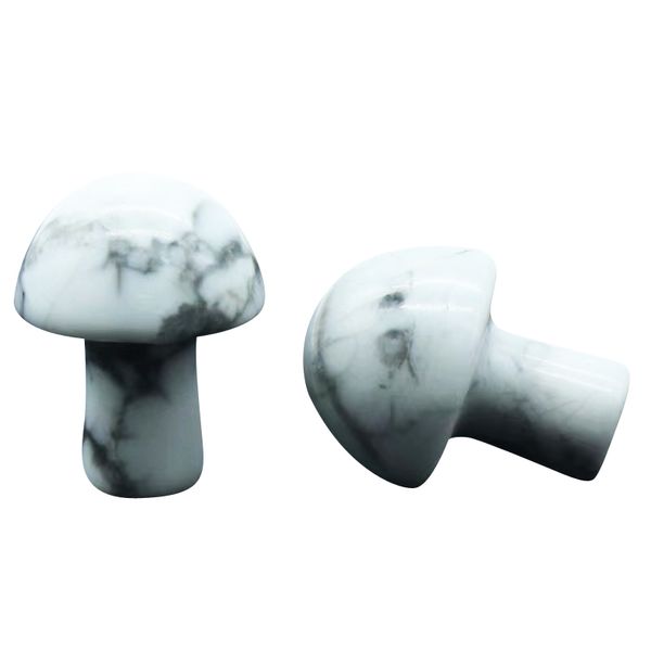 

20mm mushroom shaped gemstone statue figurine carved howlite stone mushrooms crafts for healing chakra reiki balancing home decoration, Black