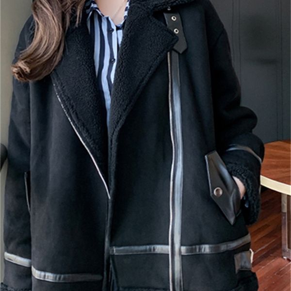 

womens fur faux fur eotvotee faux fur jacket women fall winter korean fashion oversized elegant ladies black coats y2k streetwear warm outwe