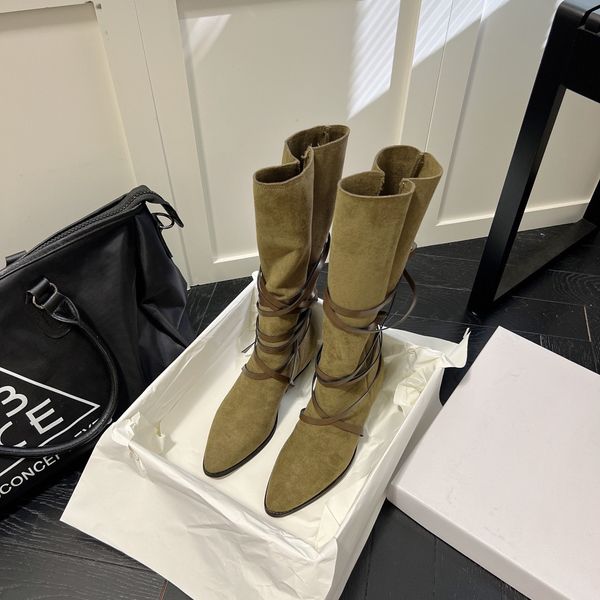 

isabel paris marant designer boot designer women lomero leather siane suede knee-high boots fashion denvee booties quality size 35-40, Black