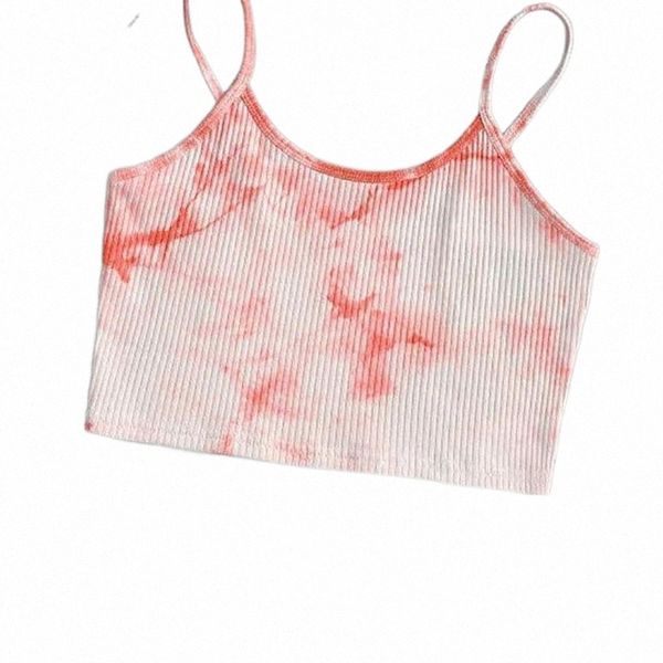 

women's tanks & camis women camisole fashion tie- print sleevel sling spaghetti strap vest summer lady clubwear cropped n1lo#, White