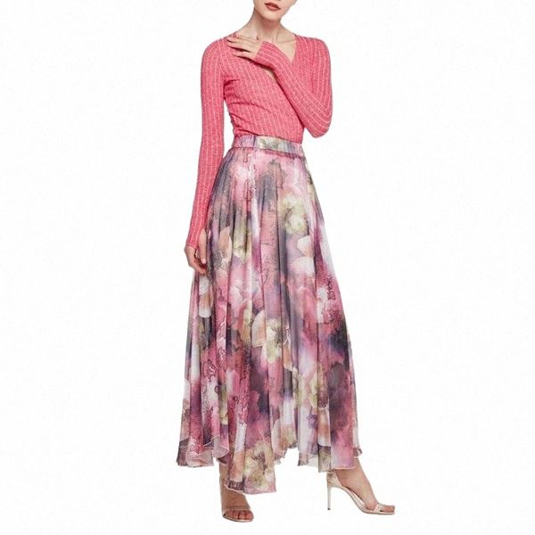 

skirts jaycosin women's skirt 2022 fashion lady bohemian printed flexible high waist a-shaped beach 4.19 i4k9#, Black