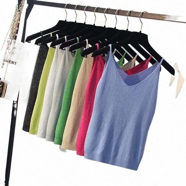 

women's tanks & camis knitting camisoles women casual tank deep v-neck slim sling solid spaghetti strap vest fitness t-shirt plus 563d, White