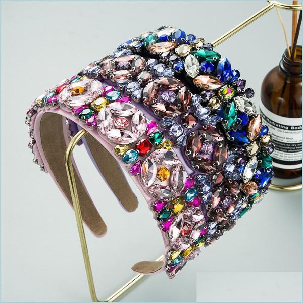 

headbands colorf baroque rhinestones headbands for women luxury crystal diamante tiara hairband headdress bridal hair accessories c3 dhdhk, Silver