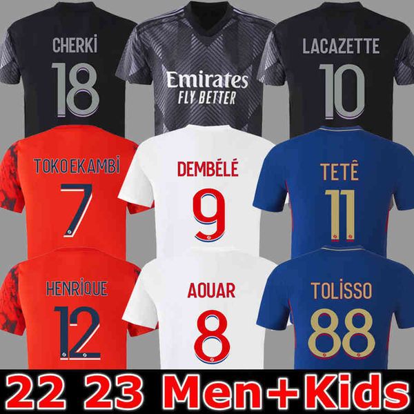 

men's tracksuits 23 maillot 23 soccer jersey digital fourth football shirts toko ekambi cherki aouar home lyon l.paqueta dembele denaye, Gray