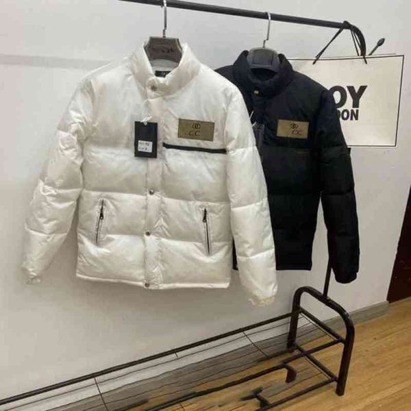 

cotton padded cc classic jacket parkas couples men and womens wear medium gooses letter embroidery printing parker warm coat, Black