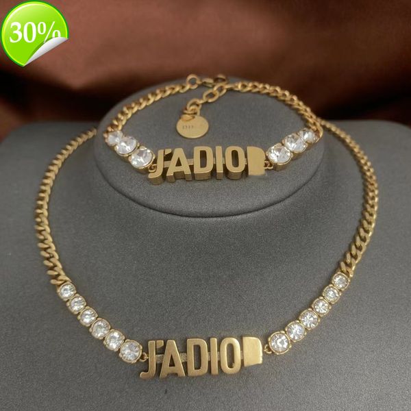 

designer women's fashion necklaces d family di letter ja wheat ear round diamond necklace female temperament high sense bracelet, Silver