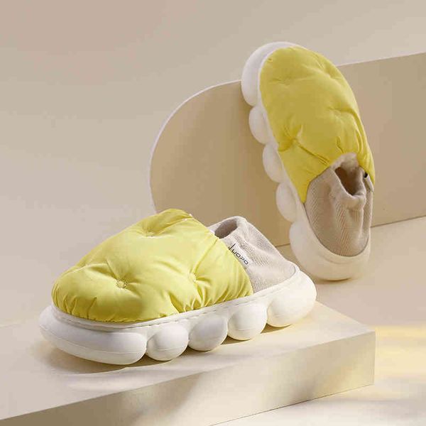 

slippers 2022 new style cotton slippers for women outdoor ball sole tank moon two plush thick 220920, Black