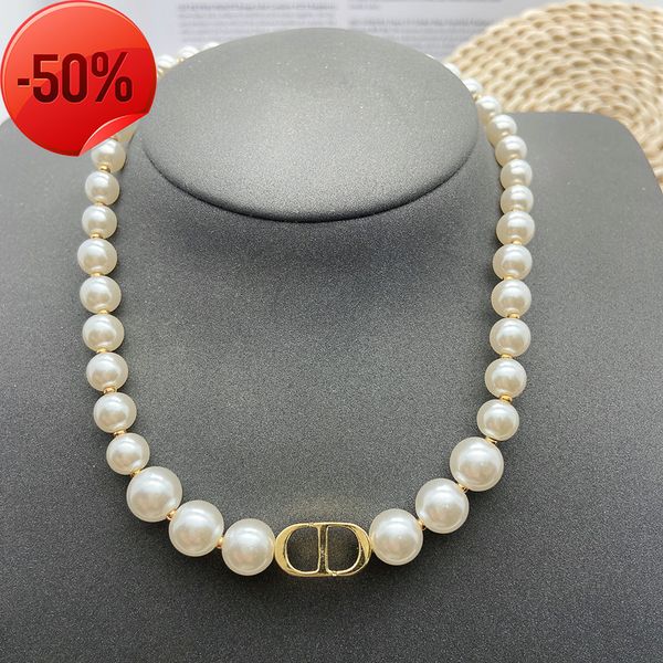 

50% off factory clearance sale designer new brand jewelry necklace charm d dijia women's size letter fashion simple red, Silver