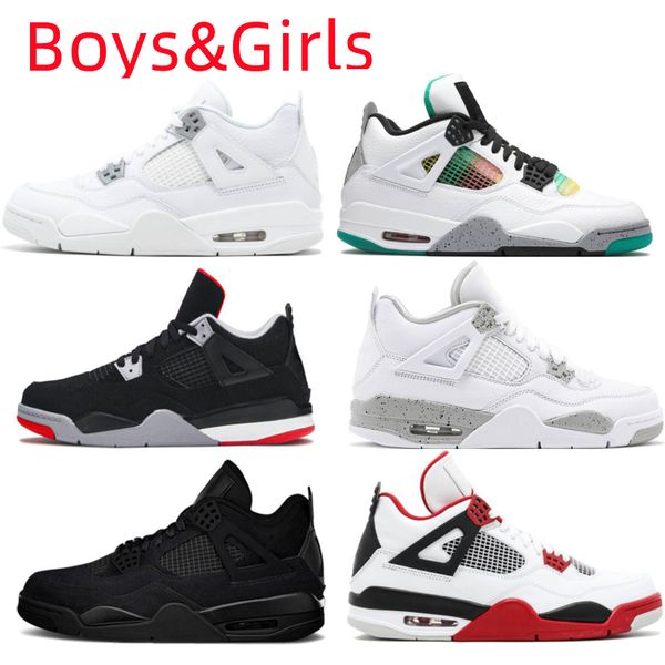 

basketball shoes outdoor trainers sneakers university blue black cat grey cement hyper royal boy girl gradeschool child 2022 4s children