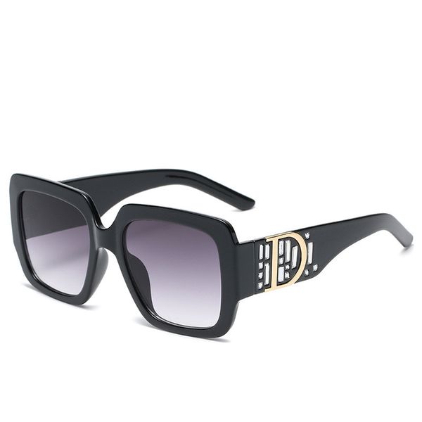 

sunglasses european and american gorgeous diamond-encrusted large frame womens windproof fashion sun protection travel fashion wear, White;black